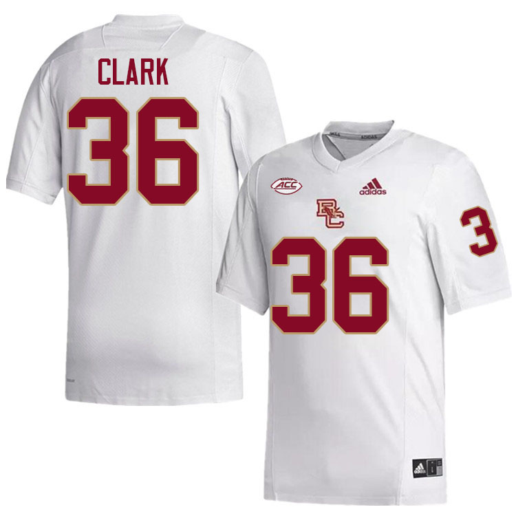 Boston College Eagles #36 Hunter Clark College Football Jerseys Stitched-White